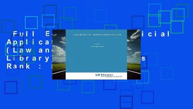 Full E-book The Judicial Application of Law (Law and Philosophy Library) Best Sellers Rank : #5