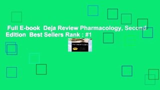 Full E-book  Deja Review Pharmacology, Second Edition  Best Sellers Rank : #1