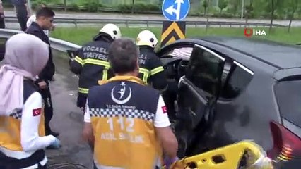 İzmit'te Trafik Kazası, İki Otomobil Çarpıştı: 1 Yaralı