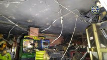 Cinco afectados por inhalación de humo en incendio de un bar sevillano