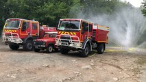 Exercices feux de forêt des pompiers de Fontenay-le-Comte