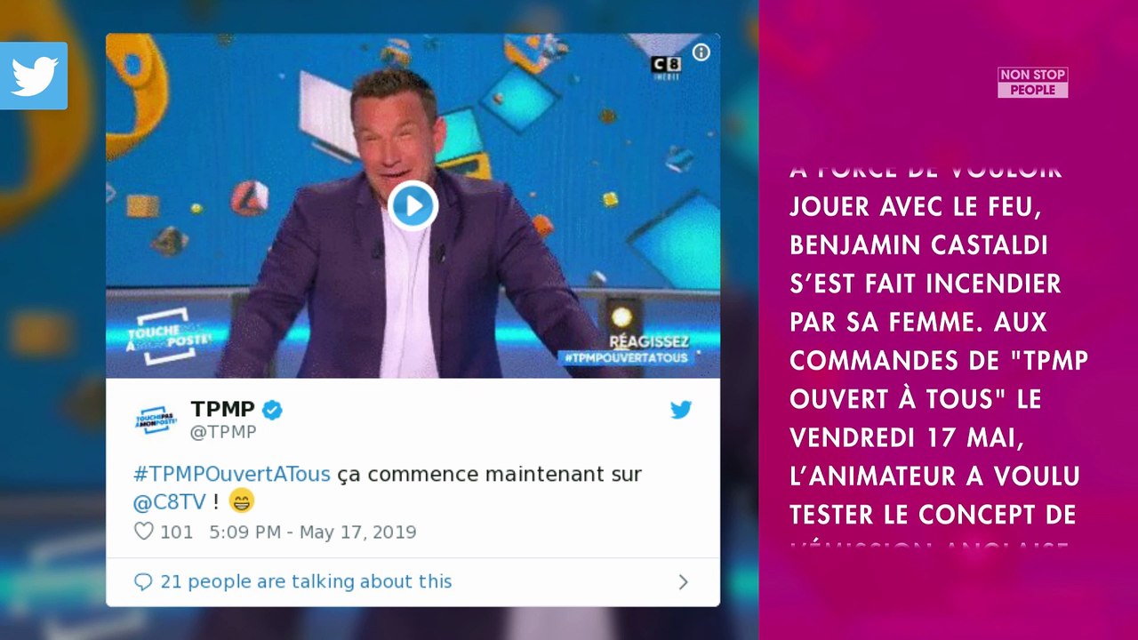 TPMP : Benjamin Castaldi tente de contacter son ex Flavie Flament, sa femme se venge