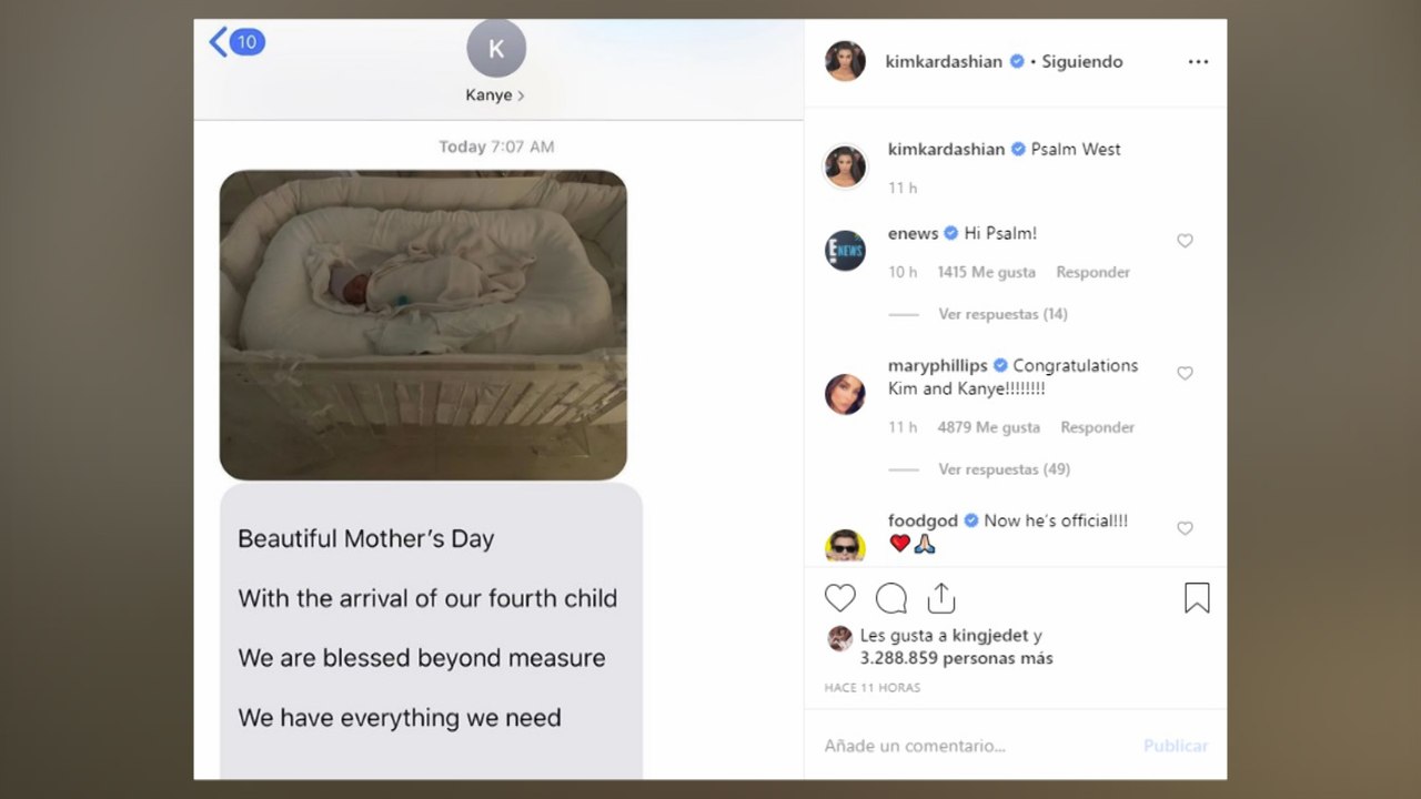 Primera foto del cuarto hijo de Kim Kardashian y Kanye West