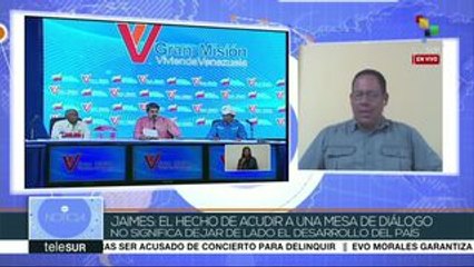 Jaimes: Ejecutivo de Venezuela vuelve a optar por el diálogo