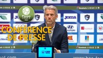 Conférence de presse Havre AC - FC Lorient (2-3) : Oswald TANCHOT (HAC) - Mickaël LANDREAU (FCL) - 2018/2019