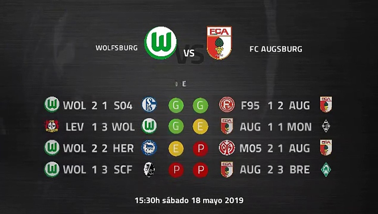 Previa partido entre Wolfsburg y FC Augsburg Jornada 34 Bundesliga