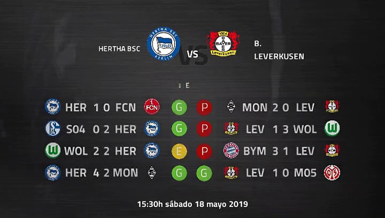 Previa partido entre Hertha BSC y B. Leverkusen Jornada 34 Bundesliga