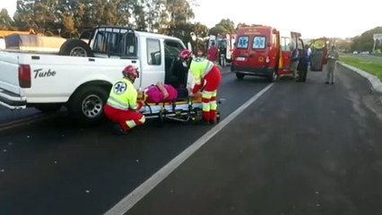 Quatro pessoas ficam feridas em acidente na rodovia BR-277