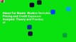 About For Books  Modern Derivatives Pricing and Credit Exposure Analysis: Theory and Practice of
