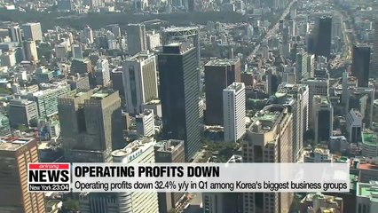 Download Video: Operating profits down 32.4% y/y in Q1 among 59 large business groups in Korea: Data