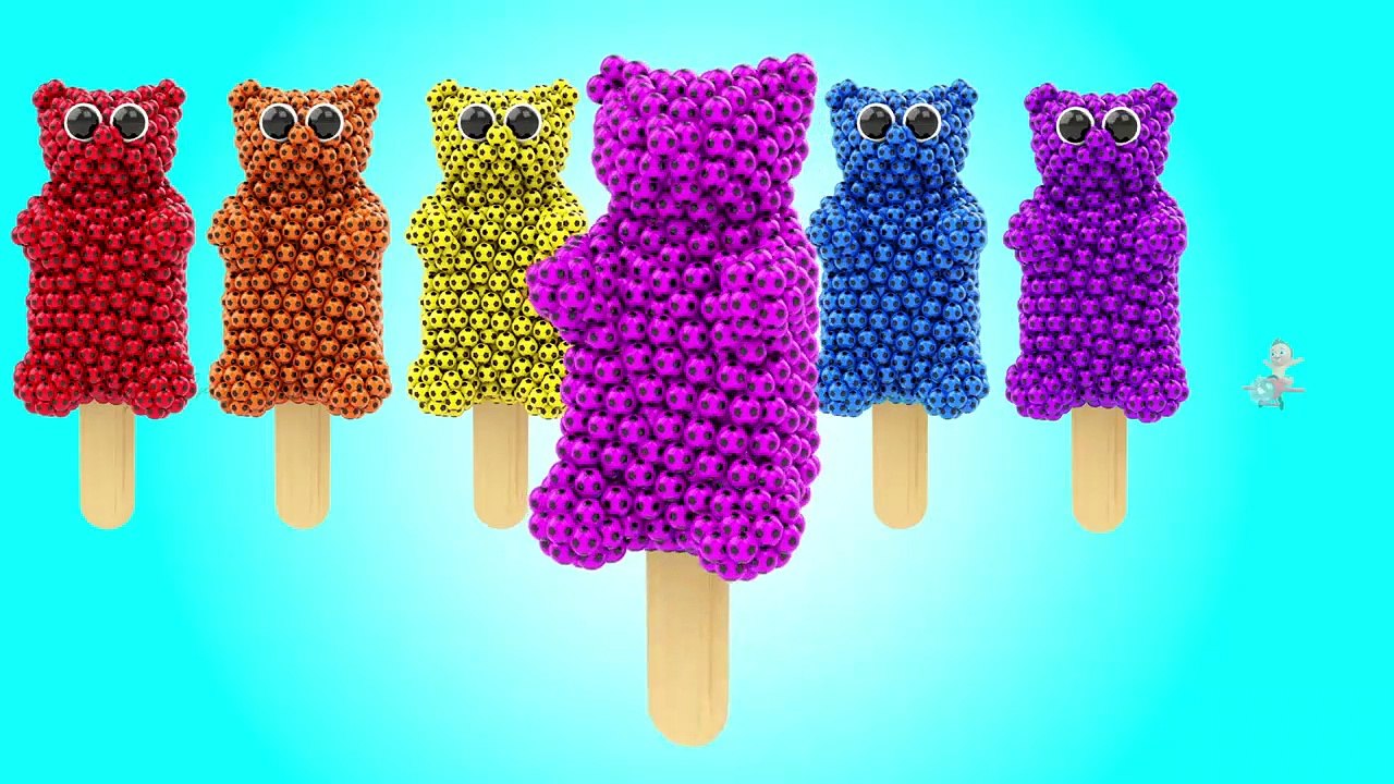Gummy Bear Colors Balls Ice Cream Shapes 3D - Learn Colors for Children Kids Educational