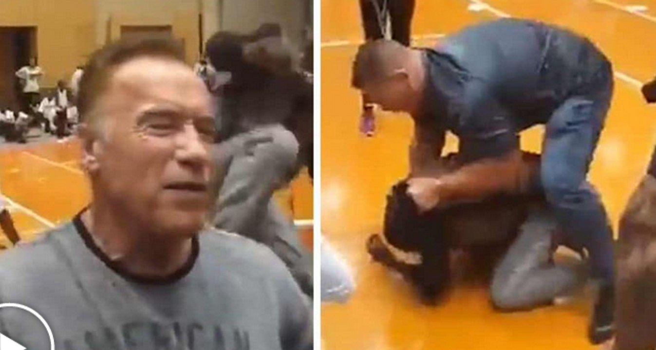 Arnold Schwarzenegger Attacked in South Africa ! Drop-Kicked From Behind!