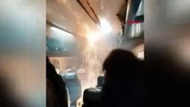 Şili'de yolcu treninde patlama: Panik anları kameralara böyle yansıdı