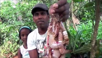 Village de la Nourriture  Cuisson des Crevettes avec des Feuilles de Moringa dans mon Village par une Petite Fille de Papa