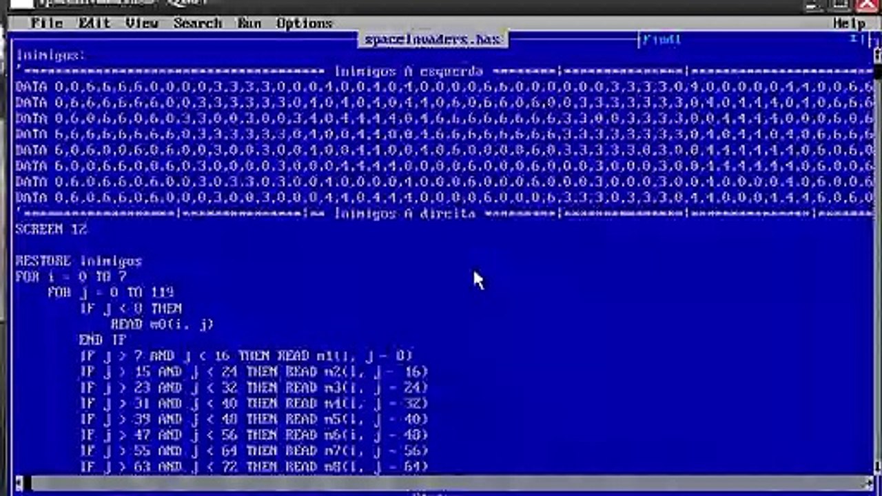 Space Invaders Feito no Q-basic