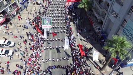 Denizli'de 1919 öğrenci harmandalı oynadı (2)