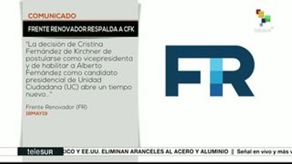 Argentina: el Frente Renovador respalda candidatura de CFK