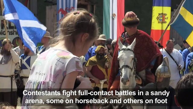 Armour-clad warriors clash in 'medieval' battles in Ukraine