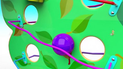 Learn Colors for Children With Baby Wooden Tree Ball Track 3D Kids Toddler Educational Videos
