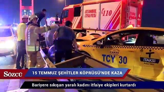 15 Temmuz Şehitler Köprüsü’ndeki kaza trafiği kilitledi!