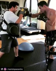 Mario Lopez Boxing on his iWALK crutch