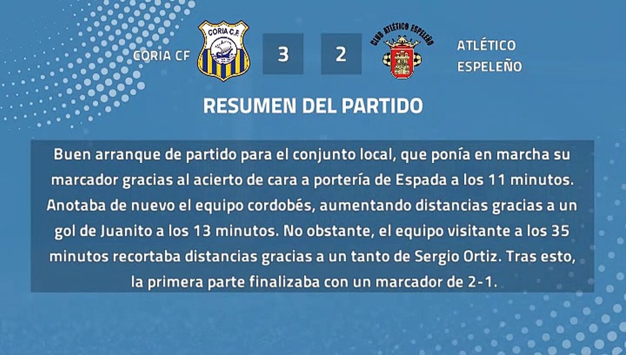 Resumen partido entre Coria CF y Atlético Espeleño Jornada 42 Tercera División