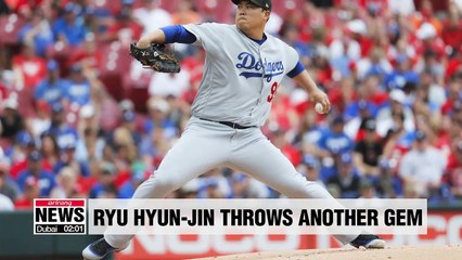 Ryu Hyun-jin throws 7 scoreless innings against Cincinnati Reds for his 6th win