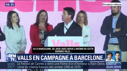 Скачать видео: Il est en mauvaise position dans les sondages, mais Manuel Valls accélère sa campagne pour la mairie de Barcelone