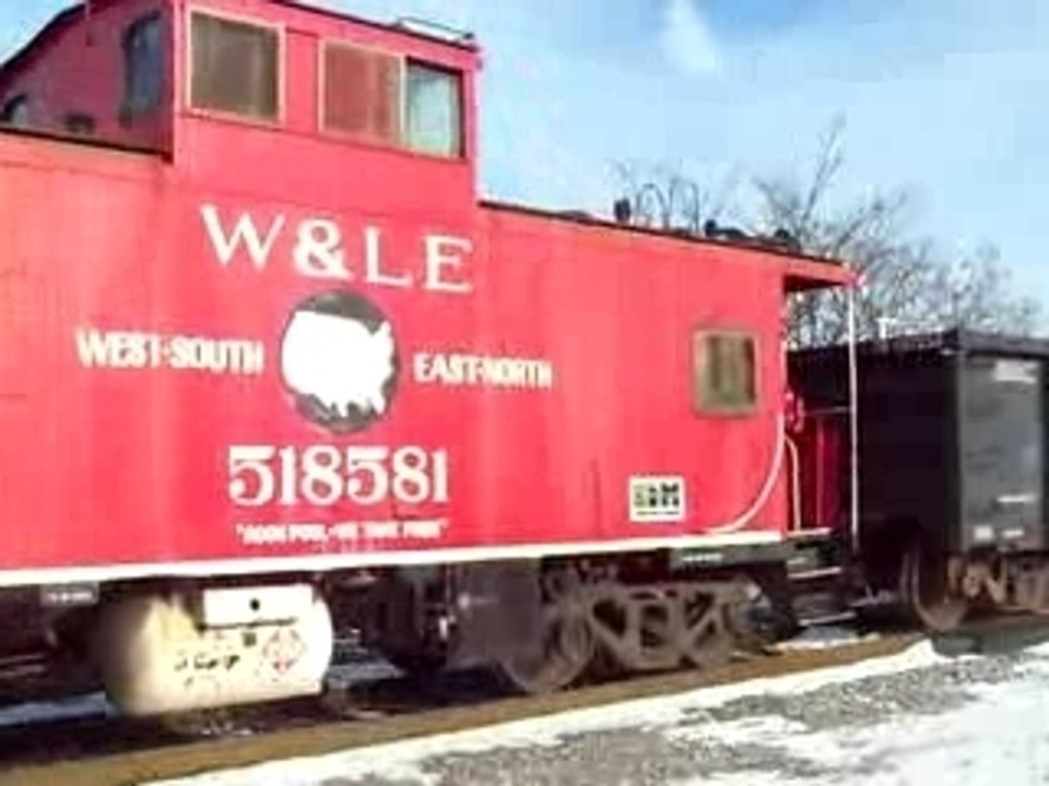 W&LE train heading in reverse north. Canton, OH