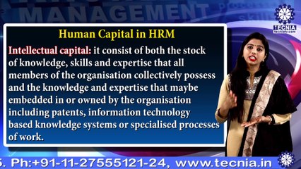 Human Capital in HRM | Ms. Neha Gupta | BBA | TIAS | TECNIA TV