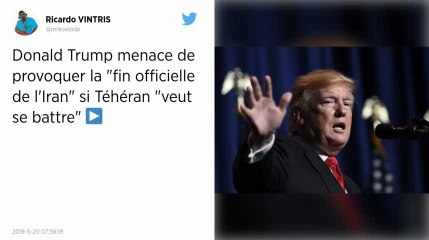 Donald Trump menace l’Iran de destruction totale en cas d’attaque