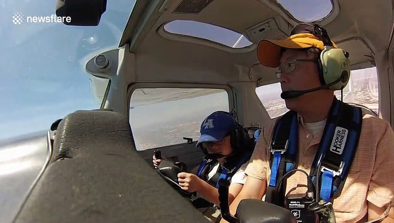 Distracted five-year-old flies plane with co-pilot dad over California ...