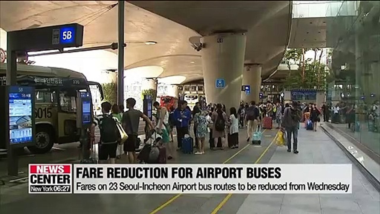 Fares on 23 Seoul-Incheon Airport bus routes to be reduced from Wednesday