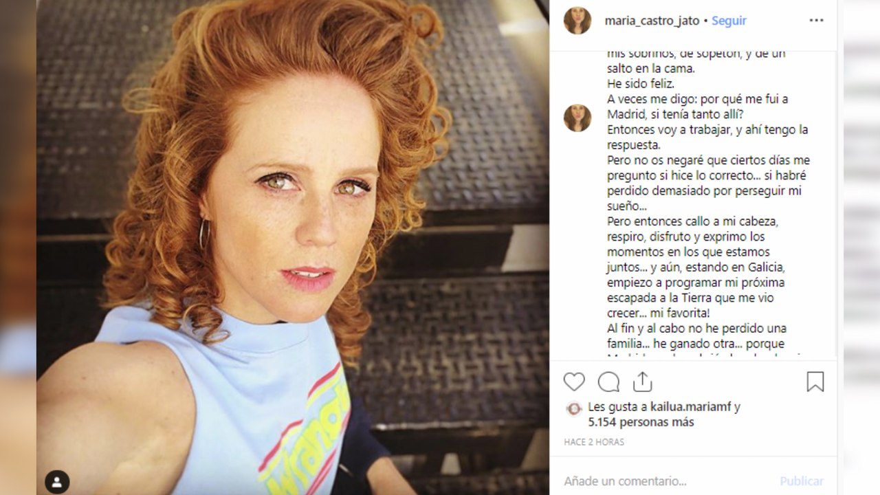 María Castro abre su corazón en Instagram