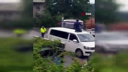 UBER sürücüsü aracının bağlanmasına böyle engel olmaya çalıştı