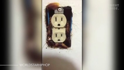 Quiere arreglar un enchufe, pero lo que encuentra en su interior lo aterroriza