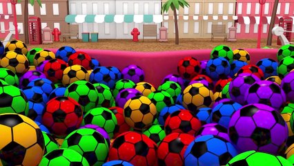 Learn Colors with Construction Vehicle and Excavator Build Garage Toys Soccer Ball Slide for Kids