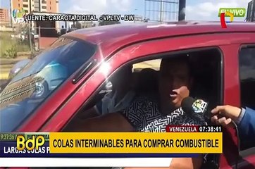 Venezuela: realizan largas colas para comprar combustible
