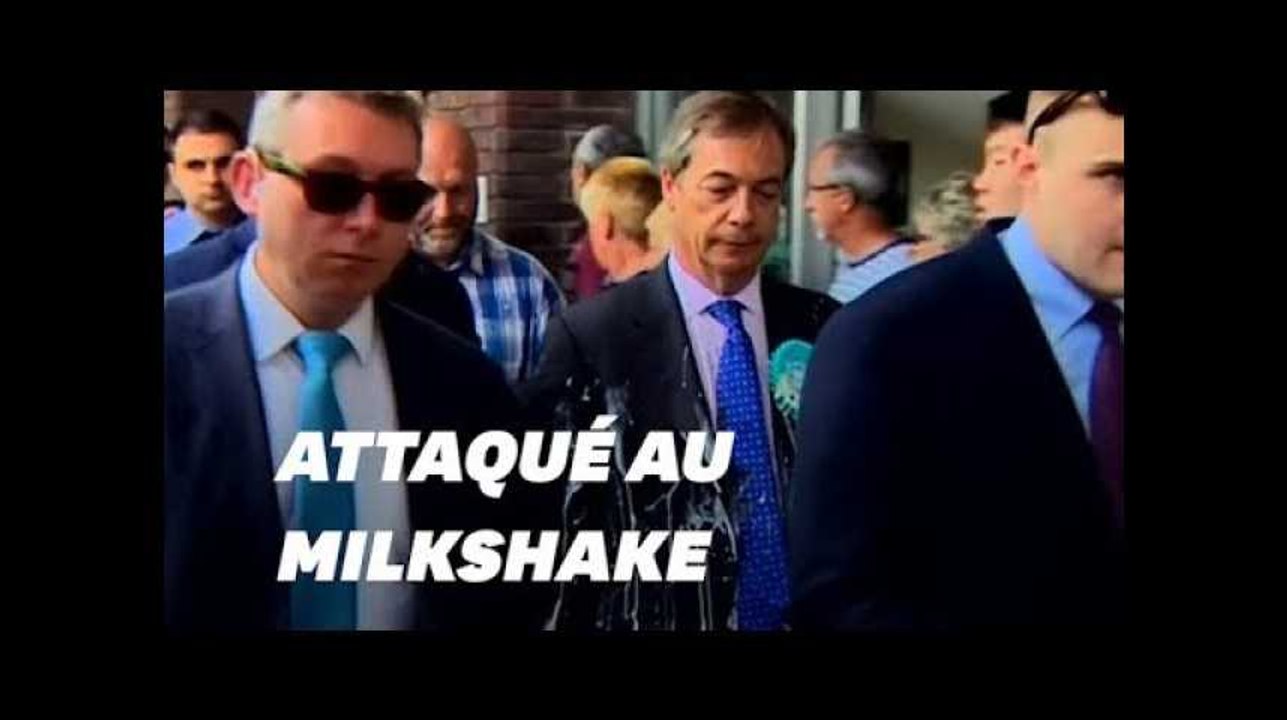 Nigel Farage attaqué au milkshake à Newcastle