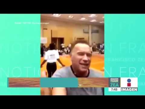 ¡Dan patada voladora por la espalda a Arnold Shwarzenegger! | Noticias con Francisco Zea