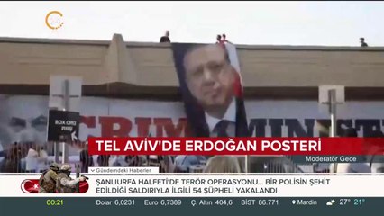 Tel Aviv'de Erdoğan posteri