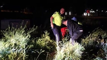 Karaman’da şarampole takla atan motosikletteki iki kardeş yaralandı