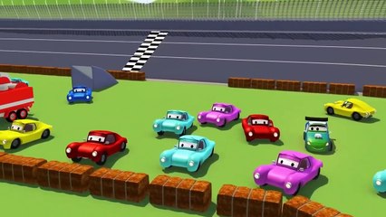 La Super Patrouille, camion pompier et voiture de police, et le sabotage des roues à Car City