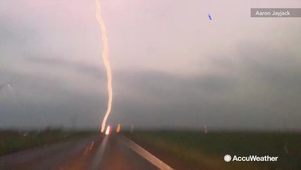 Lightning lighting up the night sky as severe weather continues