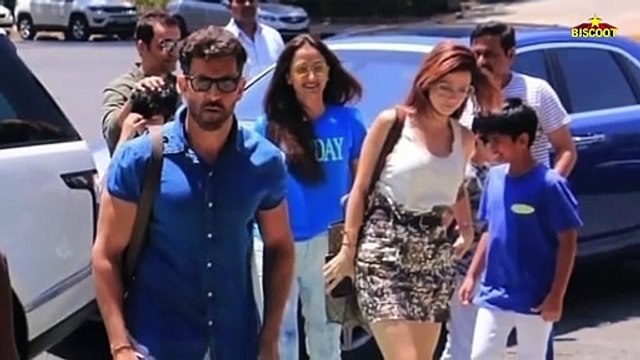 Hrithik Roshan With Ex Wife Sussanne Khan, Kids And Friends On a Post Lunch At BKC, Bandra Mumbai