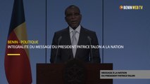 Bénin: intégralité du message du Président Patrice Talon à la nation