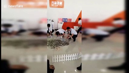 Chinese man uses 66 bags of coins to pay for car