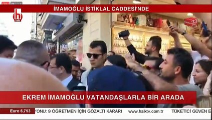 Ekrem İmamoğlu'nun İstiklal Caddesi'nde yürüyüşü mitinge dönüştü