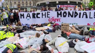 Hundreds of activists march against US chemicals giant Monsanto in Paris.