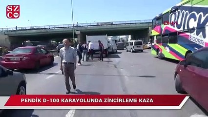 Pendik D-100 karayolunda zincirleme kaza
